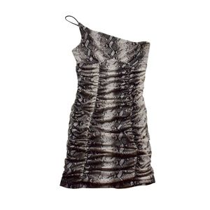 Forever 21 Snake Print One Shoulder Mini Dress